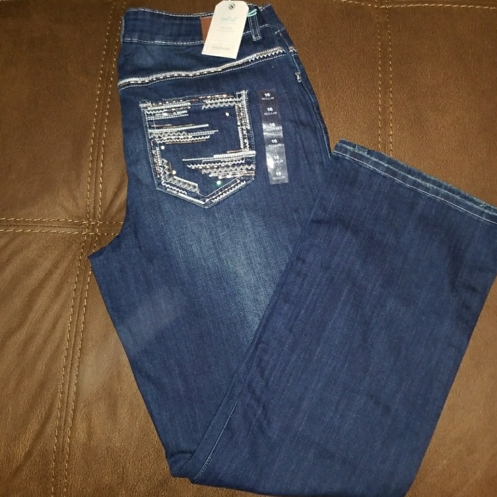 NWT Maurices sequin bootcut jeans 16 Reg